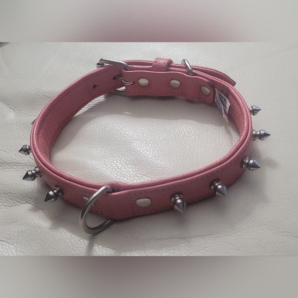 Genuine Leather Spiked Collar For Dogs